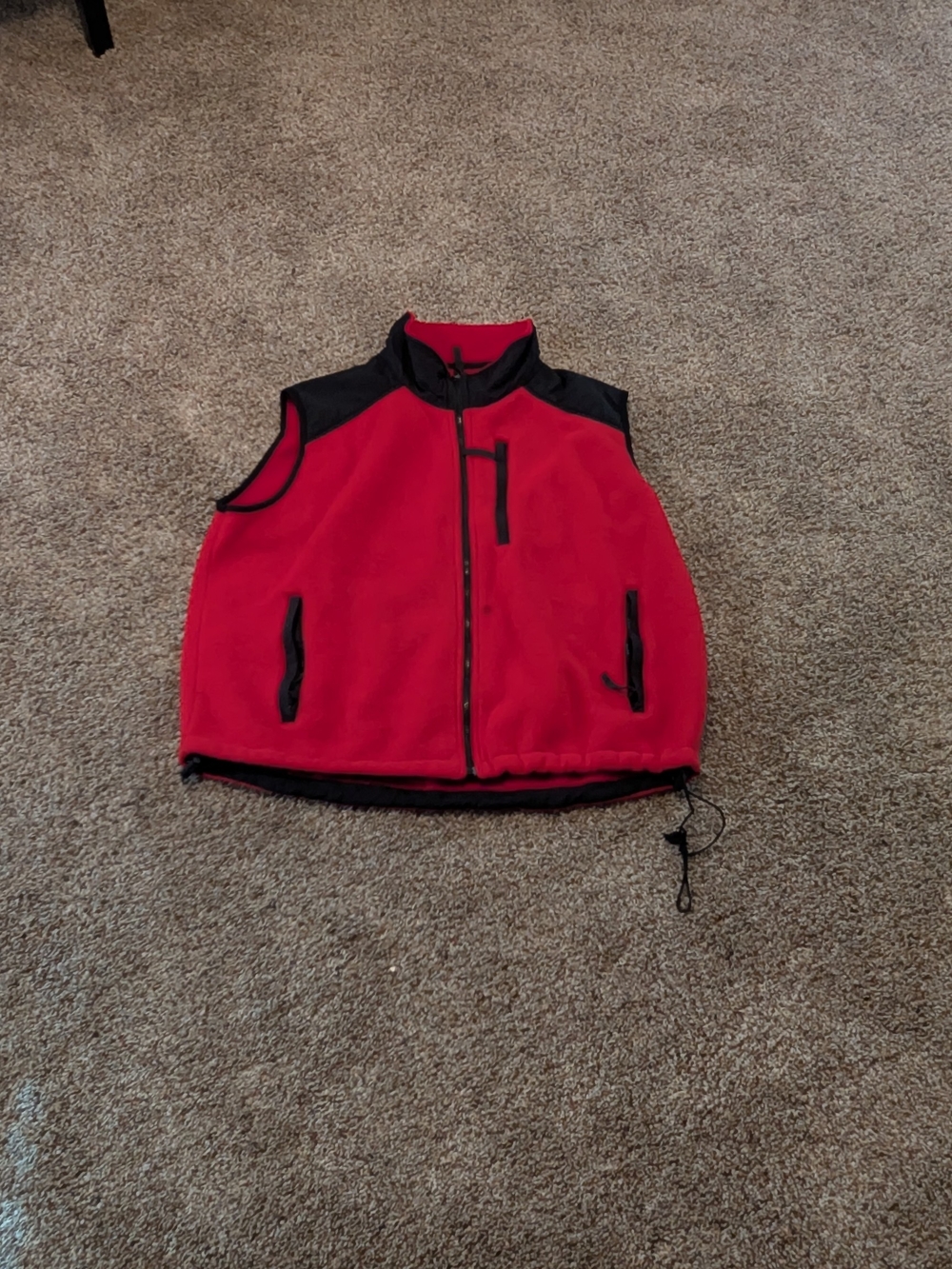 Roundtree & Yorke Outdoors Fleece Vest Mens XL Red Full Zip Pocket Gorpcore